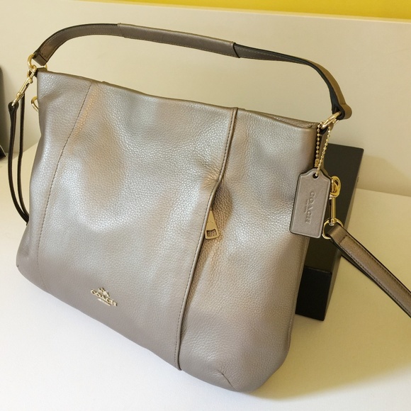 Coach Handbags - Coach Metallic Leather Duffle Crossbody Bag